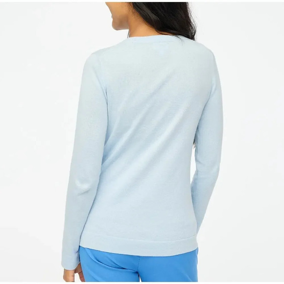 J. Crew Cotton Teddie Sweater Pullover Long Sleeve Round Neck Light Blue M NWT - Picture 3 of 12